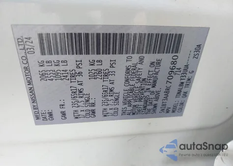 2024 Nissan Rogue S Fwd z USA, uszkodzony, nr VIN 5N1BT3AA8RC709680